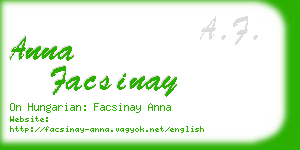 anna facsinay business card
